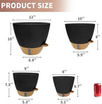 12"/10"/9"/8" Self Watering Pots with Visual Water Window,Extra Large Self Watering Plant Pots with Drainage Holes & Saucers,Black Planters for Indoor Plants,4-Pack - Image 2