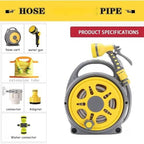 Garden Hose Reel Cart With Spray Gun, Portable Retractable Water Hose Reel For Outdoor Irrigation And Car Washing, 15m PVC Hose(Hose Cart+16m+5m Pipe) - Image 7
