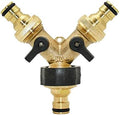 Plumbing Fittings Ball Valve Hose Connector Brass Female 3/4" 2 Way Tap Water Splitter 5/8" Garden Tap Y Quick Connector Irrigation Valve Hose Pipe Adapter 1pcs(B) by Unknown
