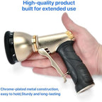 Garden Hose Spray Gun, 10-Pattern High Pressure Metal Nozzle - Image 4