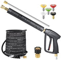 YAMATIC Pressure Washer Gun and 50 FT Rubber Hose Kit with Extension Wand by YAMATIC