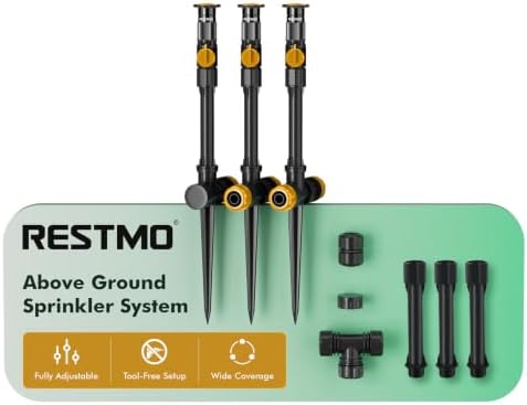 RESTMO Sprinklers for Yard, Above Ground Irrigation Garden Sprinkler System by Restmo