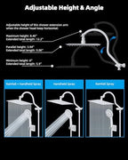 Hibbent All Metal High Pressure Rainfall 10'' Shower Head with Handheld - Image 6