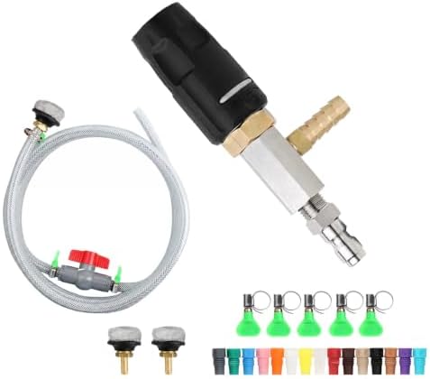 40 FT High-Reach Adjustable Pressure Washer Nozzle Kit - Downstream Injector w/ 1/4" Quick Connect, 4-4.5 GPM / 2500-4000 PSI, 15 FT Hose for Siding, Driveways & More by Etespie