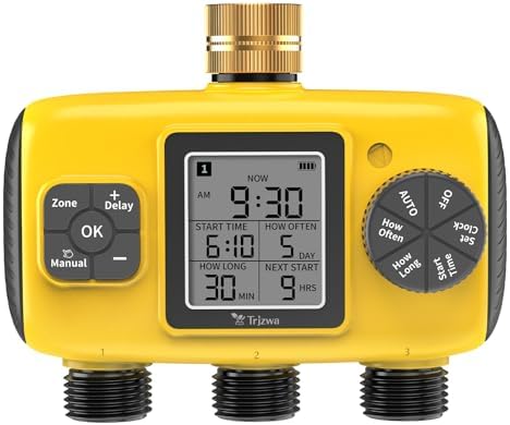 3 Zone Sprinkler Timer for Garden Hose, Brass Inlet Yard Irrigation by Unknown