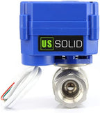 U.S. Solid Motorized Ball Valve- 1/2" NSF Certified 304SS Ball Valve with Full Port, 9-24V AC/DC and 2 Wire Auto Return Setup (25 Packs) - Image 2