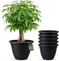 6 Pack 16 Inch Large Plant Pots, Plastic Planters for Outdoor Plants by RooTrimmer