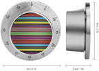 Mechanical Kitchen Timers for Cooking,Striped Printed 60 Minute Magnetic Countdown Timer,Cute Cooking Timers with Alarm,Stainless Steel Time Timer Manual No Batteries Required - Image 2