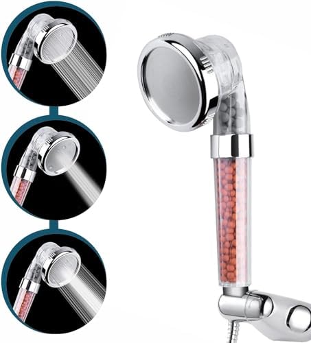 Filtered Shower Head with Handled by MineralStream, High Pressure Water Saving Showerhead with Filter Beads for Hard Water with Rainfall, Jet and Massage settings - Image 2