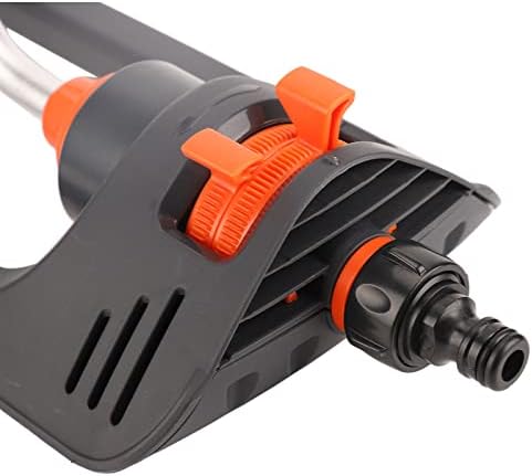 Oscillating Sprinkler, Turbo Lawn Sprinkler Large Area Adjustable Sprinkler with 19 Hole Nozzles for Garden Yard Spray, Black - Image 3