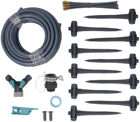 Garden Irrigation System 3 Modes Automatic Watering Irrigation Kit with 32.8ft PE Hose 360° Adjustable Nozzles for Courtyard Greenhouse Garden Watering System Aluminum Alloy by Mtlavishness