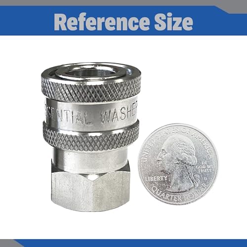 Essential Washer Stainless Steel ¼” Quick Connect Female NPT | Pressure Washer Quick Connect Fittings | 5000 PSI | Set Of 6 - Image 5