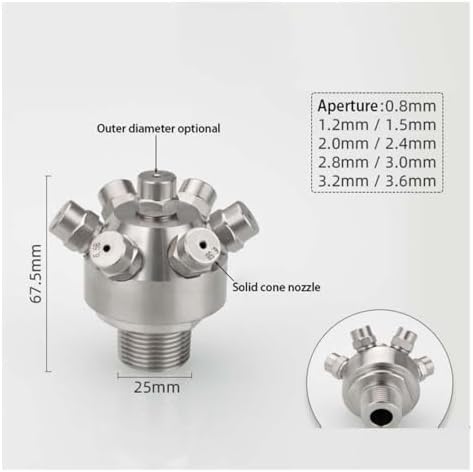 High Pressure 360 Degree 7 Holes Multi-Head Full Cone Spray Rotating Tank Cleaning Nozzle(3l4 Male 7hole 3.0mm) - Image 2