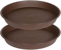 2 Pack of 18 19 inch Plant Saucer Drip Tray, 17 19 21 23 25 27 inch Heavy Duty Large Deep Plant Saucers for Pots, Plastic Flower Planter Water Trays for Indoors Outdoor (19", Brown) by Bleuhome