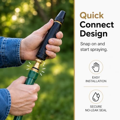 Upgrade Heavy Duty Adjustable High Pressure Hose Nozzle, 2026 New Home High Pressure Car Wash Water Gun with Booster Nozzle, Portable Jet Nozzle Power Washer for Plant Watering Lawn Car (5) - Image 3