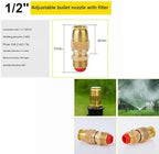 5/10 Pieces Brass Mist Nozzle, 1/2 inch high Pressure Spray Nozzle, Adjustable Atomization System Nozzle, Atomizer Outdoor Plant Garden Terrace Greenhouse Brass 10pcs - Image 4