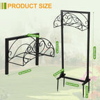 Garden Hose Holder Stand with 4 Ground Spikes, Black - Image 5