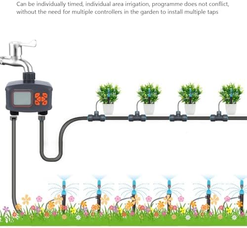 2-Zone Sprinkler Timer Digital Hose Faucet Water Timer for Garden Hose Programmable Sprinkler Controller for Lawn, Yard, Outdoor Watering - Image 2