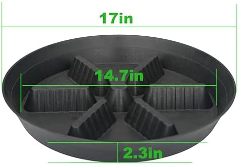 2 Pack Plant Saucer 17 inch 2 Pack, Raised Middle Plant Trays for Pots, Large Plastic Plant Saucers for Indoors, Water Tray for Plants,Drip Trays Plant Stand Water Catcher Tray, Pot Saucers for Plants - Image 2