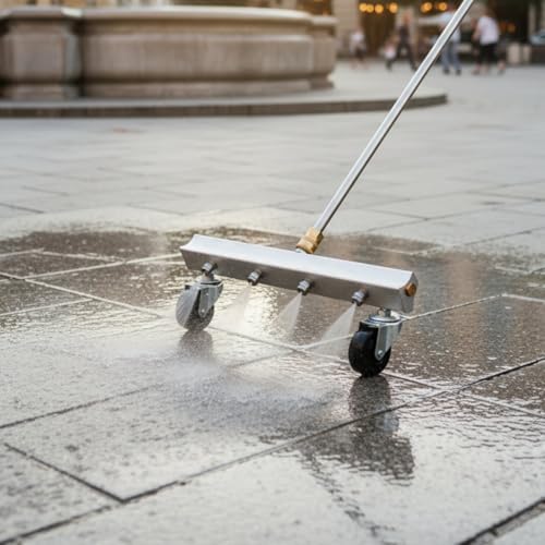 Generic Ground Cleaning Nozzle Pressure Washer Undercarriage Cleaner Attachment Surface Cleaner Spray Bar Swivel Wheel Tool, 66CM Seven-Nozzle Ground Cleaning Spray Head - Image 6