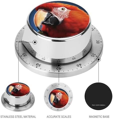 Mechanical Kitchen Timers for Cooking,Animal Mouth Printed 60 Minute Magnetic Countdown Timer,Cute Cooking Timers with Alarm,Stainless Steel Time Timer Manual No Batteries Required - Image 3
