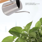 Pssopp Other Watering and Irrigation Supplies 1ML with Long Curved Spout and Wood Handle Small Watering Pot for House Plant Bonsai Flower Indoor Can, Pot (Sanding 1L) - Image 5