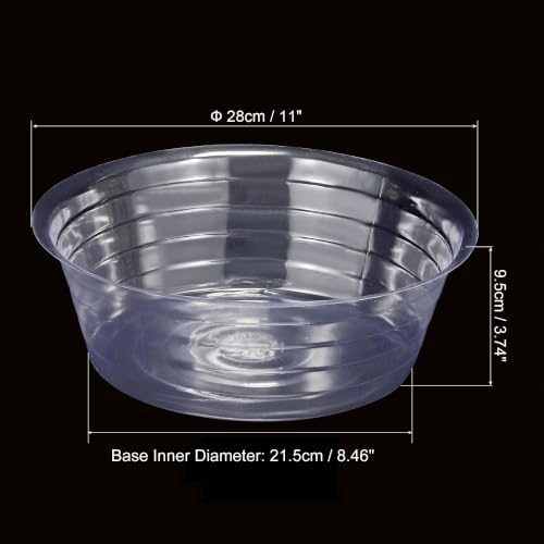 MECCANIXITY Plant Pot Saucer 11 Inch Plastic Round Flower Drip Tray for Indoor Outdoor, Clear Pack of 10 - Image 2