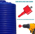 Rain Barrel Spigot Kit with Hole Saw 4 Pcs PVC Bulkhead Fitting, Ball Valve, Garden Hose Male Threaded Adapter, Barb Adapter, Thread Seal Tape (3/4 Inch) - Image 4