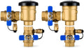 2 Pack 3/4 Inch Backflow Preventer, Brass Pressure Vacuum Breaker Assembly, 400 PSI Sprinkler Backflow Valve for Lawn Irrigation, Garden Water Lines and Outdoor Anti-Siphon Protection by YEE