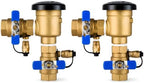 2 Pack 3/4 Inch Backflow Preventer, Brass Pressure Vacuum Breaker Assembly, 400 PSI Sprinkler Backflow Valve for Lawn Irrigation, Garden Water Lines and Outdoor Anti-Siphon Protection by YEE