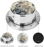 Mechanical Kitchen Timers for Cooking,Light Beige Flowers Printed 60 Minute Magnetic Countdown Timer,Cute Cooking Timers with Alarm,Stainless Steel Time Timer Manual No Batteries Required - Image 3