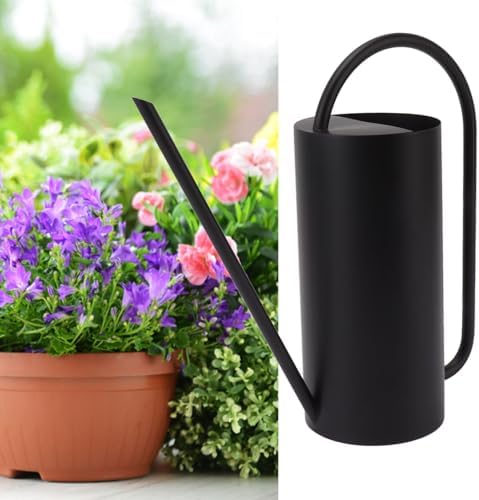 Watering Can, Indoor Metal Watering Can with Long Spout, 1500ml Large Capacity, Stainless Steel Watering Kettle for Desk Office Plants (Black) - Image 4