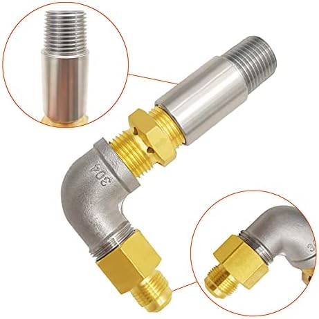 MENSI 10FT 20PSI Adjustable Propane Regulator Hose with Brass Orifice and Air Mixer Kit 150,000 BTU For Fire Pit, Fireplace, Gas Cooker, Smoker, Burner, and Turkey Fryer - Image 5
