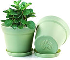WOUSIWER 16 Pack 6 inch Plastic Planters, Indoor Flower Pots, Heavy Duty and Stylish 6 Inch Plant Pots for Indoor Plants with Drainage Holes and Tray for Plants, Flowers, Colorful - Image 4