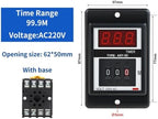 Programmable Delay Timer Relay 8-Pin with Base AC220V/DC24V Digital Display(99.9M AC220V) - Image 2