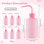 Lash Wash Bottles Set Of 6, 250Ml/8.45Oz Plastic Squeeze Bottles With Curved Nozzle, Leak-Proof With Scale For Eyelashes, Plants, And Lab Cleaning - Image 3
