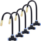 Adjustable Brass atomizing Nozzle tee with Built-in Hose for Outdoor Cooling Systems, 360° rotatable Atomizing Nozzle + 12mm tee Belt 20pc by Unknown