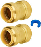 SUNGATOR 1-Inch Coupling, Push to Connect Plumbing Fittings, Brass, 2-Pack by SUNGATOR