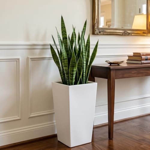 KOL Planters for Outdoor Plants, 20 Inch Tall White Plant Pots, 2 Pack - Image 6