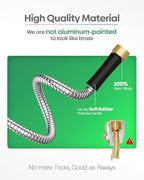 Non-Expandable Metal Garden Hose 25 Feet with Sprayer Nozzle, Flexible, No Kinking, Lightweight & Heavy Duty Water Pipe, Stainless Steel Outdoor Water Hose for Yard 25 ft, Male to Female Connector - Image 4