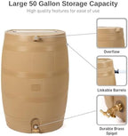 RTS Home Accents 50-Gallon Rain Barrel, Flat Back Rain Water Collection Barrel, Stand Included, Oak Color - Image 4
