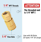 SUNGATOR 15-PCS Brass 1/4" Air Line Quick Connect Fittings, FNPT Coupler - Image 3