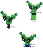 Plumbing Fittings Ball Valve Hose Connector 2-Way Garden Tap Water Splitter Y Splitter Watering Adjustable Switch Female 1/2 3/4 Garden Hose 1pcs(C) - Image 2