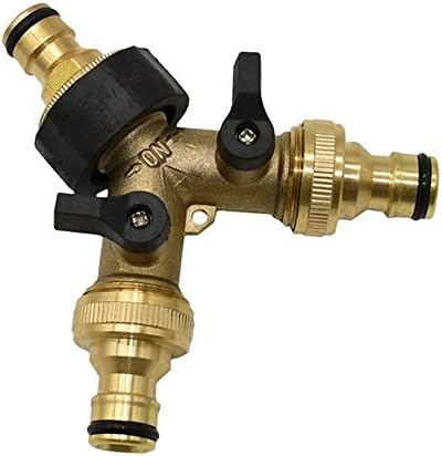 Valve,3 Way Ball Valve, Hose Connector, Brass Female 3/4" 2 Way Tap Water Splitter, 5/8" Garden Y Quick Irrigation Valve Pipe Adapter 1pcs(B) - Image 4