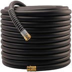 Wiseflow Garden Hose 200FT x 3/4", Heavy Duty Rubber Hose, Water Hose with Five Layered Braiding, Male Female Fittings, 1200PSI Burst, 300PSI Working for Yard, Car Wash, Pets (Black) by Unknown