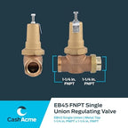 Cash Acme EB45 Pressure Regulating Valve, Single Union, 1-1/4 Inch NPT Female x NPT Female, Metal Top, 60 PSI, PVA35M-SUTH-60 - Image 5
