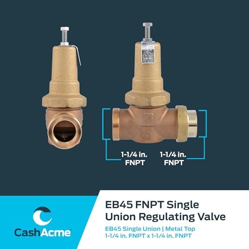 Cash Acme EB45 Pressure Regulating Valve, Single Union, 1-1/4 Inch NPT Female x NPT Female, Metal Top, 60 PSI, PVA35M-SUTH-60 - Image 5