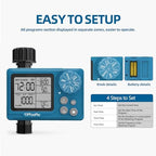 TiFFCOFiO Programmable Water Volume Control Sprinkler Timer, Water Duration Control Hose Timer with Water Meter, Auto and Manual Watering for Irrigation, Garden and Drip System - Image 6