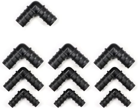 15mm 18mm 24mm PE Barb End Connectors Couplings Straight Tee Connector Micro Drip Irrigation Tube Repair Fitting Garden Watering(Elbow,24MM_10 PIECES) by Unknown