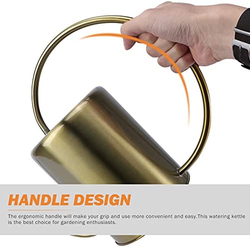 Gold Stainless Steel Watering Can 2000ml Rust Proof Home Garden - Image 3